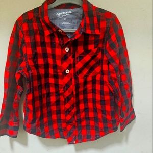 Boy Red Button Down Shirt